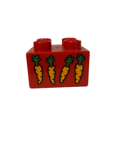 Lego Duplo kostka s potiskem s mrkvemi